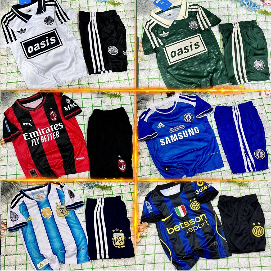 ชุดฟุตบอล เสื้อบอล เด็ก ได้ทั้งชุด(เสื้อ+กางเกง) แขนสั้น 2025-26 รวมทีม43