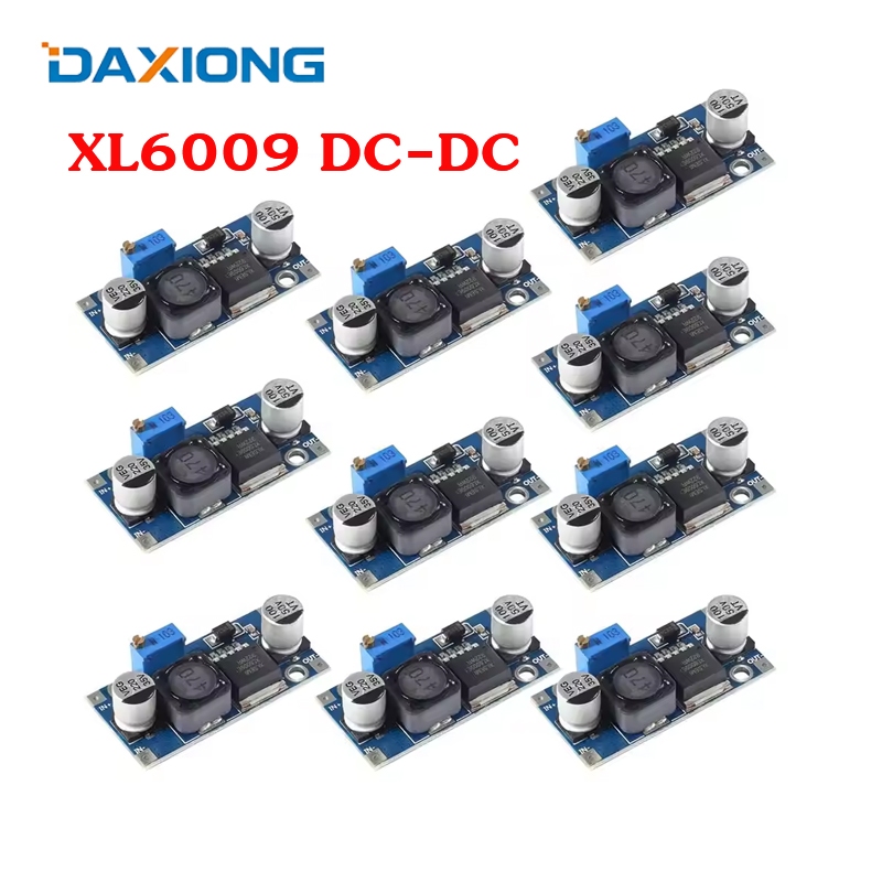 3pcs XL6009 โมดูลเพิ่มแรงดัน DC-DC Step up Adjustable แปลงไฟจาก 4.5-32V to 5-35V ตัวควบคุมแรงดันไฟฟ้า พร้อมโวลต์มิเตอร์