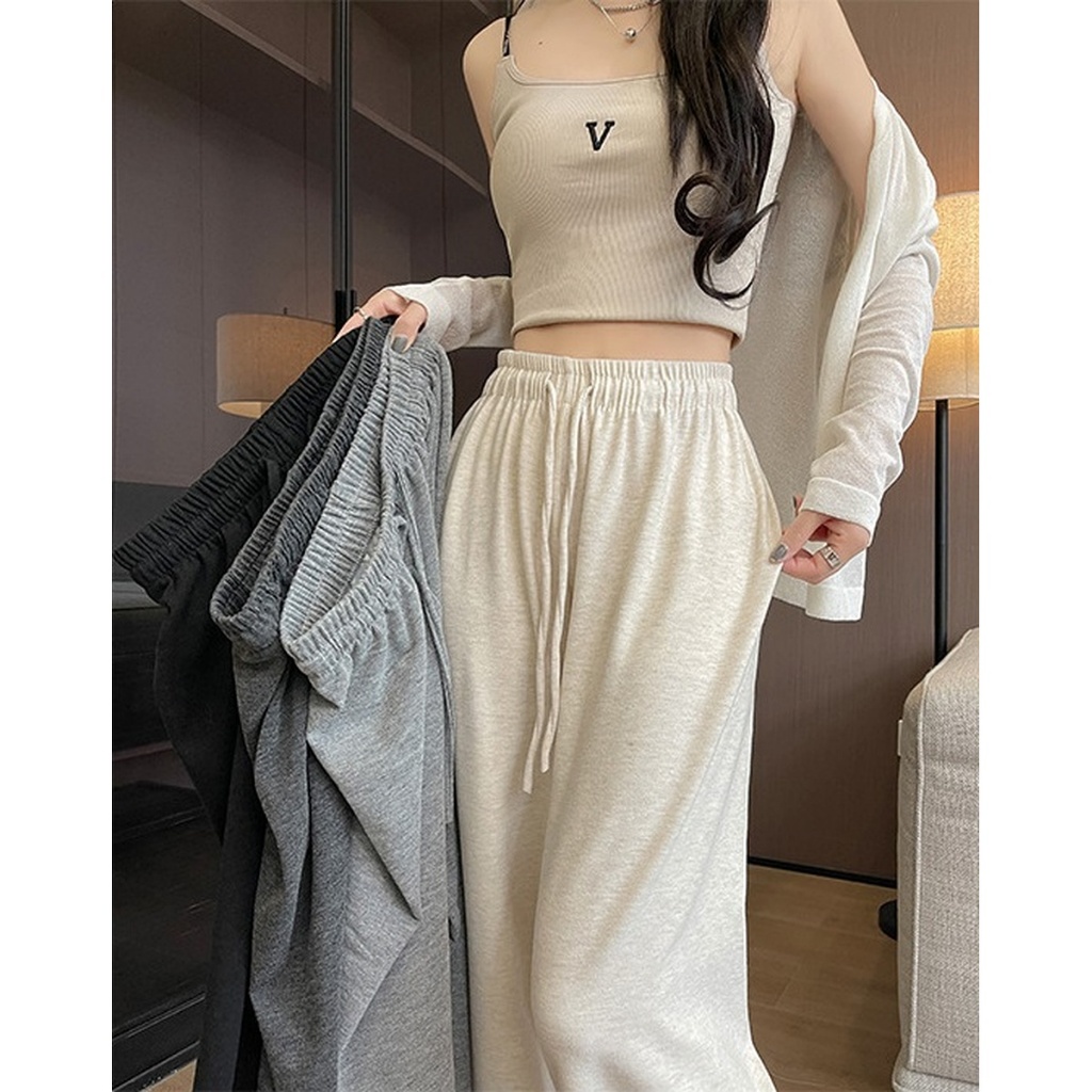 สไตล์เกาหลี 4 สีกางเกง กางเกงขายาว ผู้หญิง เอวสูง กางเกงยาว กางเกง trousers กางเกงสบายๆ กางเกว เกงเอวสูง เอวสูง กางเกงพร