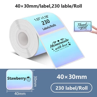 สำหรับ Phomemo 241BT 246S D520 ฉลากโฮโลแกรม 50 มม. สติกเกอร์บัตรวันขอบคุณเกรดเลเซอร์เงินสำหรับโลโก้บาร์โค้ดวันเกิด