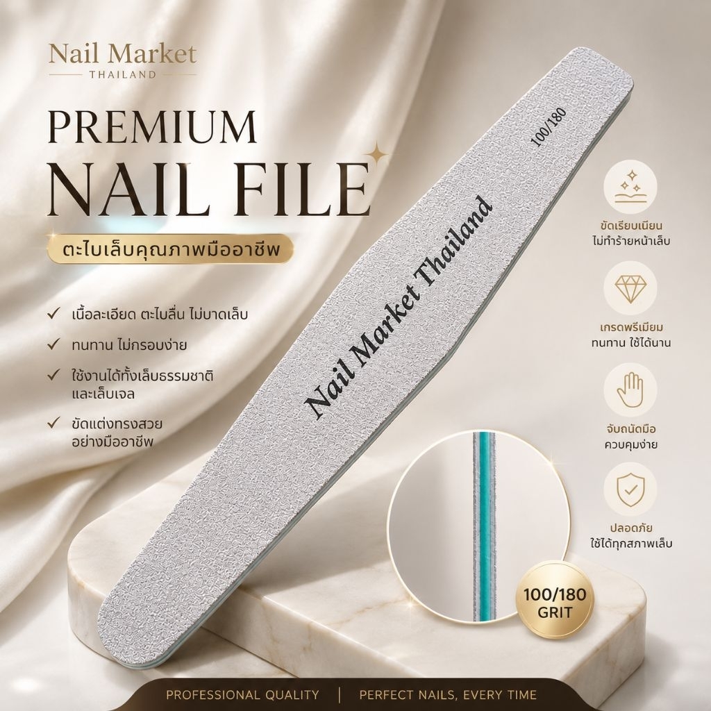 ขายแยก ตะไบหยาบNail Market 100/180 เกรดพรีเมี่ยม ผลิตจากโรงงานที่ดีที่สุดในเกาหลี🇰🇷นำเข้าจากเกาหลี🇰🇷พร้อมส่ง