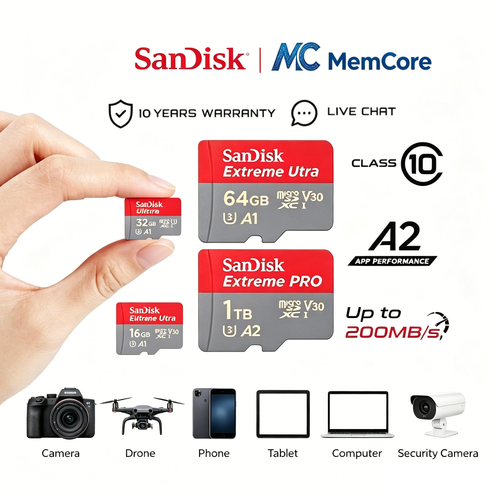 SanDisk Ultra TF Card microSDXC  A1C1OU1 ความเร็ว 120mb/s การ์ดเอสดี คุณภาพสูง ทนทาน รองรับบันทึกวิดีโอ Full HD 4K