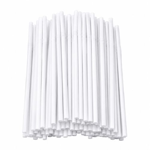 หลอดดูดน้ำแบบงอ 6mm x 210mm ห่อฟิมล์ 100เส้น มีให้เลือก  4 สี