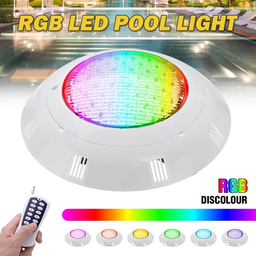 45W LED ไฟสระว่ายน้ำไฟใต้น้ำสระว่ายน้ำรีโมทคอนโทรลไฟ กันน้ำสระว่ายน้ำไฟสวนพรีเมี่ยม RGB 7สีโหมด