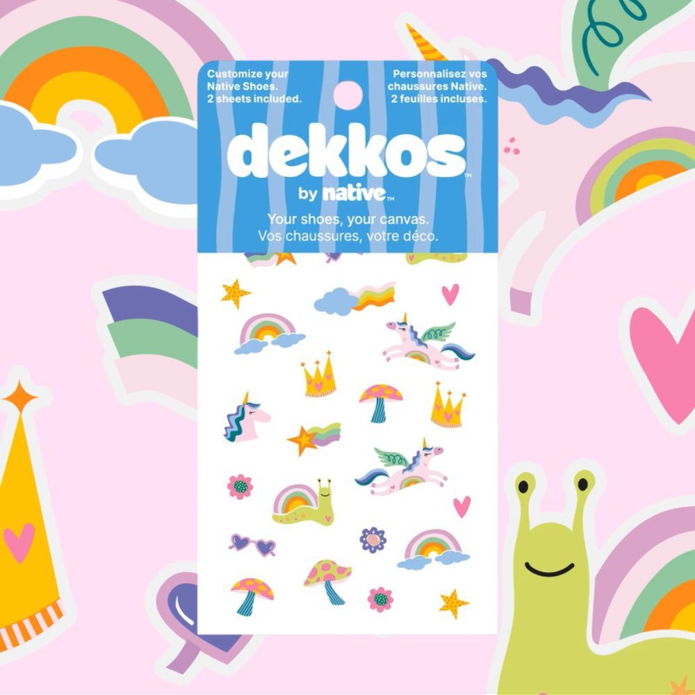 Native Dekkos แทททูสติกเกอร์ตกแต่งรองเท้า ลาย Enchanted เจ้าหญิงและผองเพื่อนยูนิคอรน์