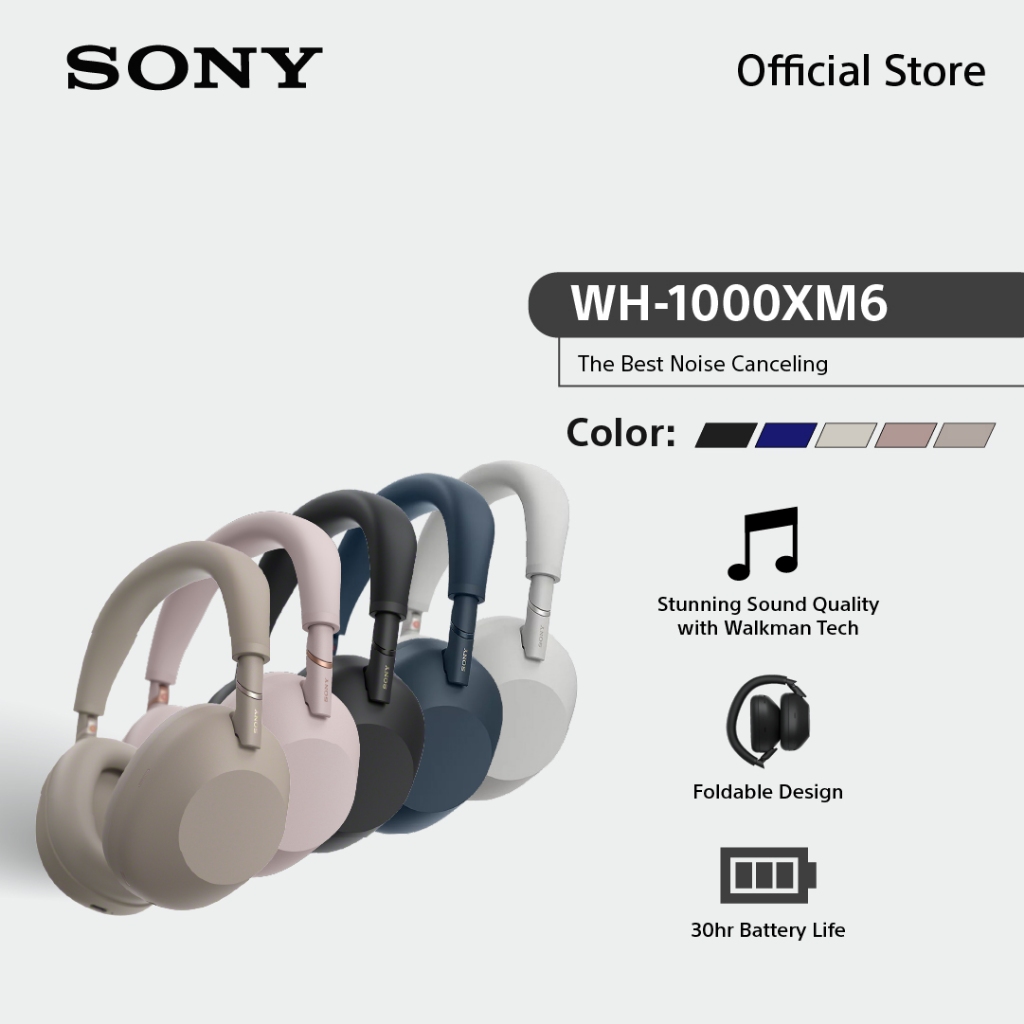 Sony หูฟัง Headphones รุ่น WH-1000XM6 | Wireless Noise Canceling Headphones | Bluetooth® 5.3 | High-Resolution Audio Wir