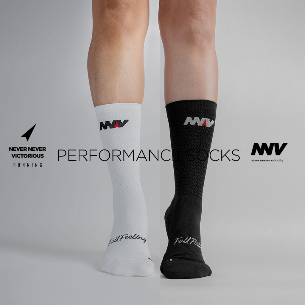 NNV Running Socks ถุงเท้าไร้ตะเข็บ ข้อยาว กระชับฝ่าเท้าไม่ดิ้น หนานุ่มฝ่าเท้าพอดี