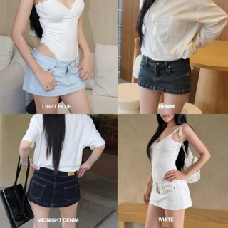 ‼️ส่งไวมีส่งด่วน‼️[SUACLOTHE] กระโปรงยีนส์เอวต่ำ ทรงเอวต่ำ Mini skirt พร้อมส่งจากไทย สำหรับผู้หญิง