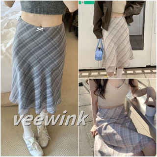 Veewink พร้อมส่งจากกทม skirt กระโปรงยาว เอวสูง ชีฟอง แฟชั่น เข้ารูป สไตล์วินเทจ ฤดูร้อนสําหรับสตรี