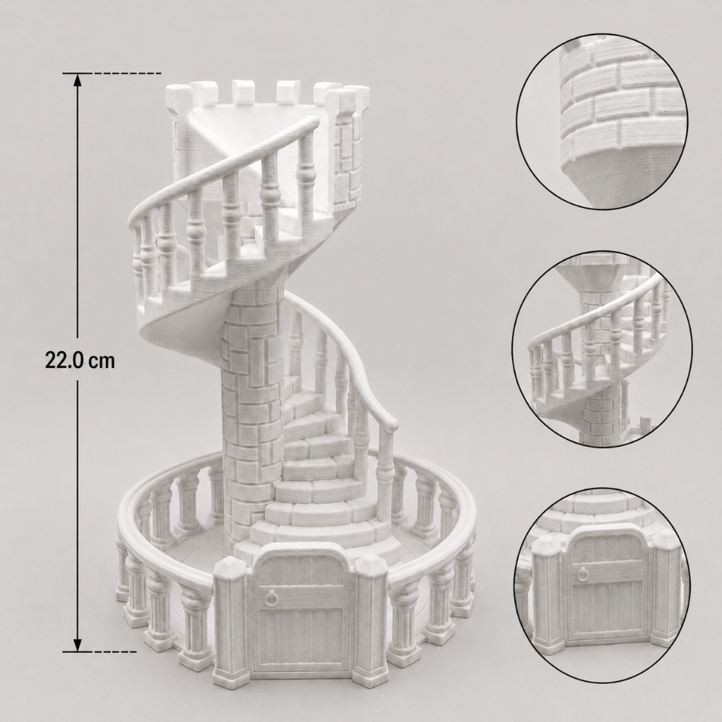 Fantasy Spiral Staircase Dice Tower 🎲🏰3D Print