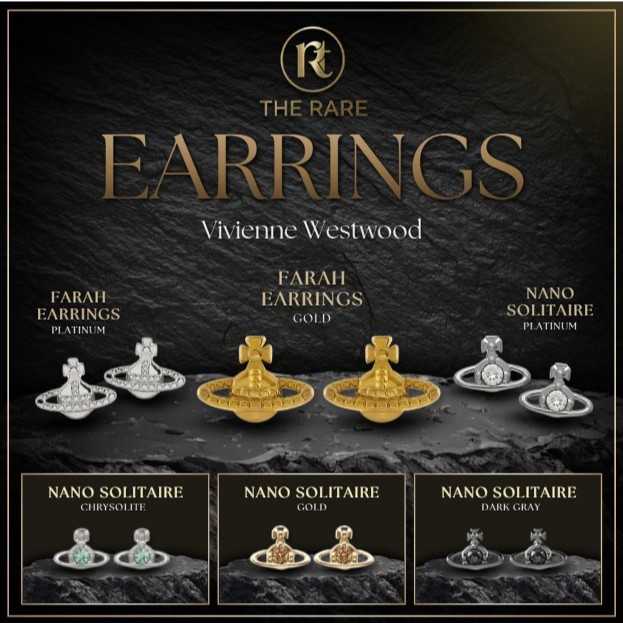 เครื่องประดับ💎Vivienne Westwood💎 Nano Solitaire/Farah Earrings แท้💯 อุปกรณ์ครบเซ็ท