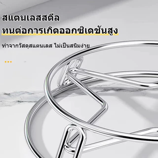 3PCS ชั้นวางหม้อสแตนเลส จัดระเบียบครัว ที่วางฝาหม้อกันความร้อน ป้องกันการลวก แข็งแรง ทนทาน