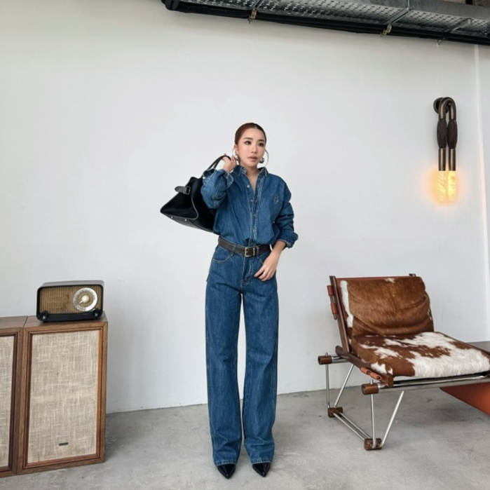 เชิ้ตยีนส์ปักอก Set Umber  #jeans1063/751