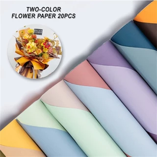 กระดาษห่อดอกไม้กันน้ำ 58x58 ซม. 20 แผ่น/แพ็ค กระดาษห่อช่อดอกไม้ 2 สี ผิวด้าน