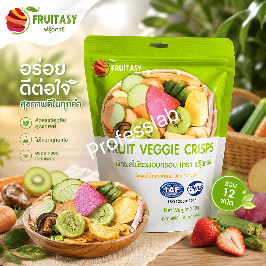 🥬ผักอบกรอบ รสOriginal ถุงละ250g กรอบอร่อย ไร้แป้ง ไม่มีน้ำมัน