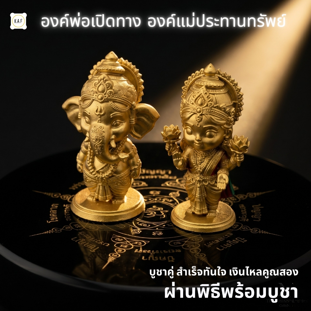 เซ็ตเทวารวมโชค ผ่านพิธีพร้อมบูชา พระพิฆเนศรุ่นดักเงินล้าน พระแม่ลักษมีรุ่นนับเงินล้าน บูชาคู่หนุนดวงทวีคูณรวยX2 TEWA888