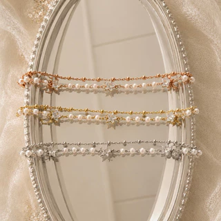 Socrush.bkk | STAR VEIL bracelet | SB-108 | สร้อยข้อมือ ดาว มุก