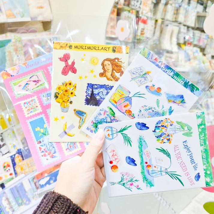 Sticker A6 สติกเกอร์ ลายดอกไม้ วินเทจ สวยเลอค่า สติกเกอร์ไดคัทเลิศ ๆ งานจึ้งมาก [Murila muri]