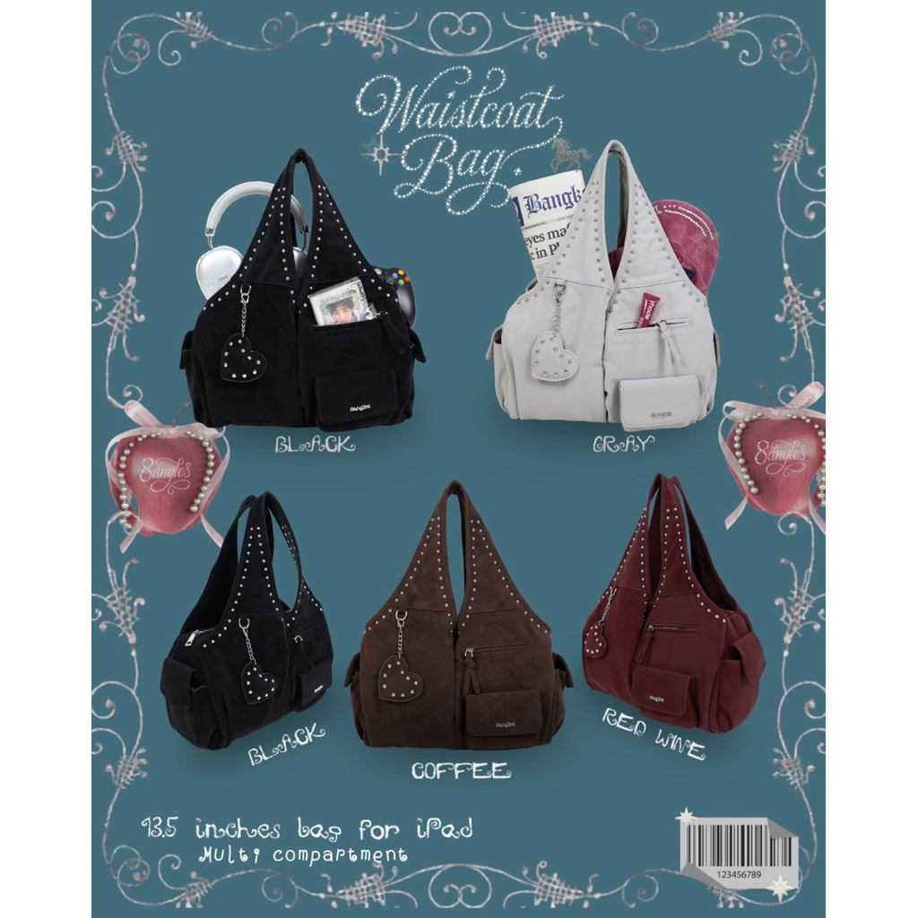 8anglesshop-👾♟️ กระเป๋าเสื้อกั๊ก WaistCoat Bag 13.5นิ้ว ใส่Ipadได้ #หนังกันน้ำ #หนังGalaxy E053