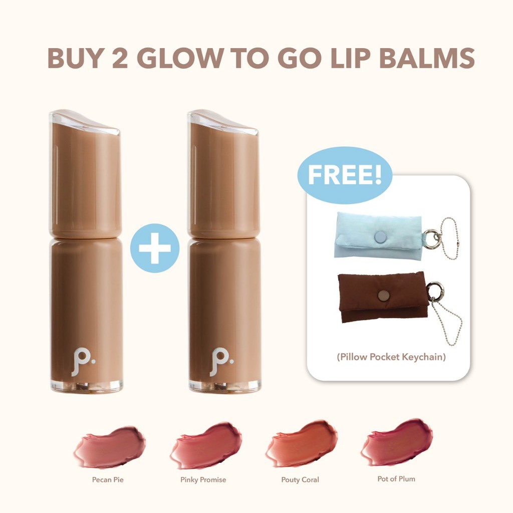 Set glow to go balm 2 แท่ง แถมฟรี pillow pocket keychain พวงกุญแจใส่ลิป