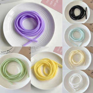 [⚡ส่งจากไทย] สายถนอมสายชาร์จ เกลียวพันสายชาร์จ สีพาสเทล ป้องกันสายหัก งอ ยาวประมาณ 60-70 ซม