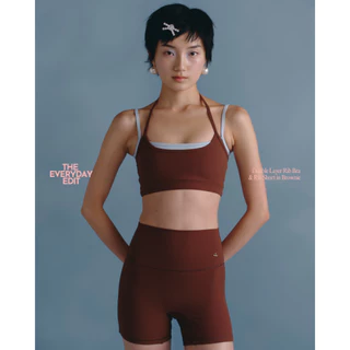 when.we.stretch - Everyday Double Layer Rib Bra สายคล้องคอปรับระดับได้ (-เฉพาะบรา-) *พร้อมส่ง*