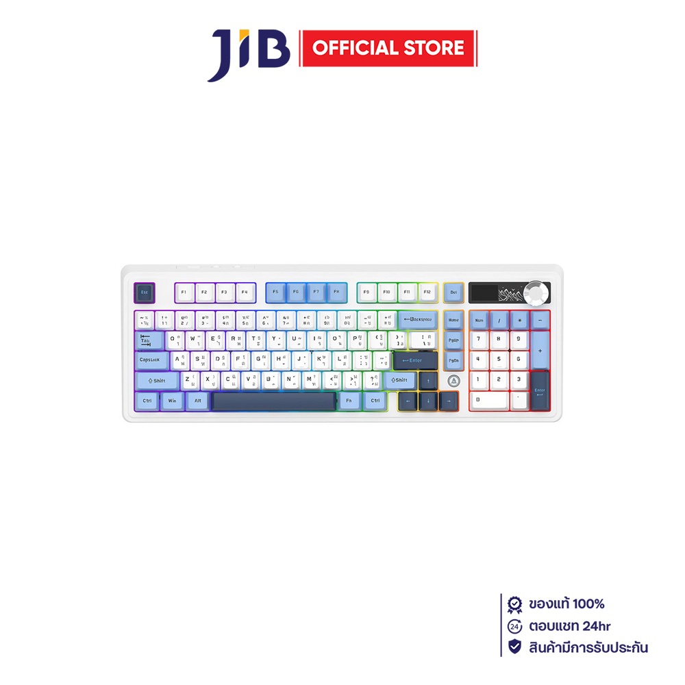 WIRELESS KEYBOARD (คีย์บอร์ดไร้สาย) AJAZZ AK980 V2 - SILENT SWITCH RGB EN/TH - BLUE-WHITE-BLUE