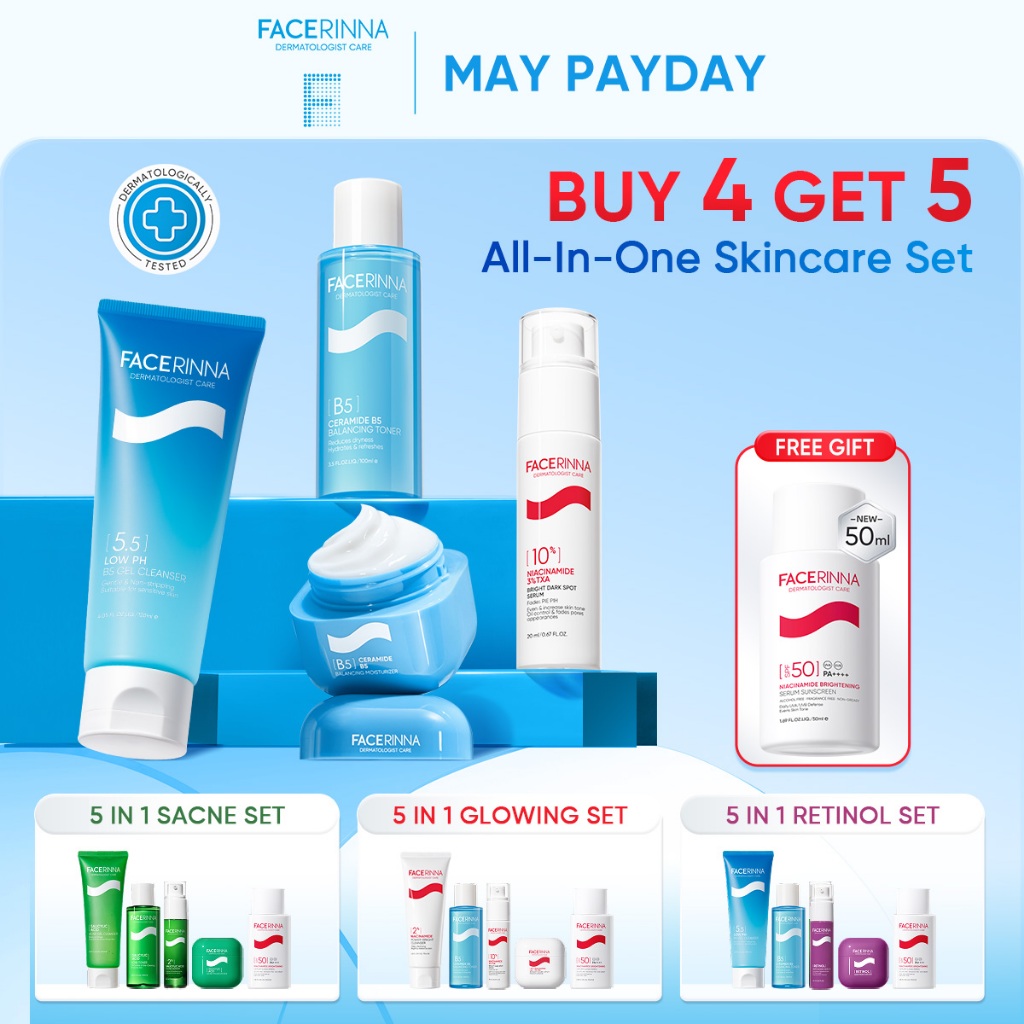 [NEW] FACERINNA  All-in-One Skincare Set-5-IN-1 BARRIER /RETINOL/ACNE/GLOWING SET