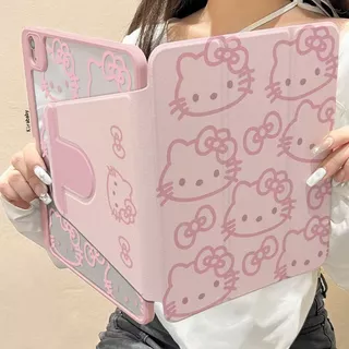 720°หมุน กระเป๋าใส่ Stick Cat รูปแบบใหม่ iPad แบบพับครึ่งหนึ่ง หัวข้างตั้งตรง สำหรับ Air6/5/4 Pro11 Gen7 Gen8 Gen9