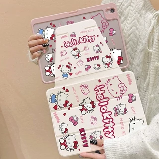 720°หมุน กระเป๋าใส่ Cute Kitty รูปแบบใหม่ iPad แบบพับครึ่งหนึ่ง หัวข้างตั้งตรง สำหรับ Air6/5/4 Pro11 Gen7 Gen8 Gen9