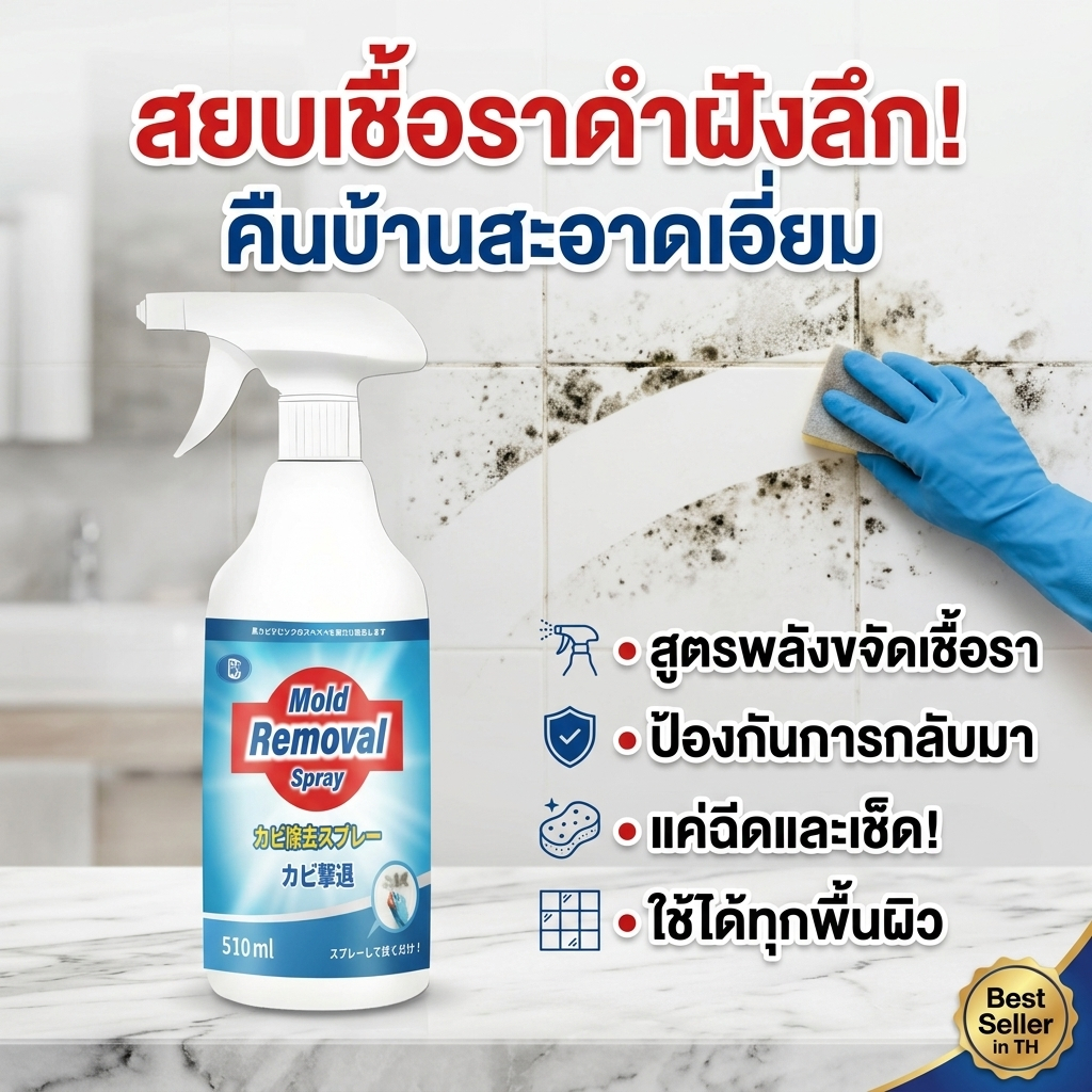 ฉีดเดียว คราบราดูจางลง DX น้ำยากำจัดเชื้อรา สเปรย์กำจัดเชื้อรา น้ำยาฆ่าเชื้อรา 510ml