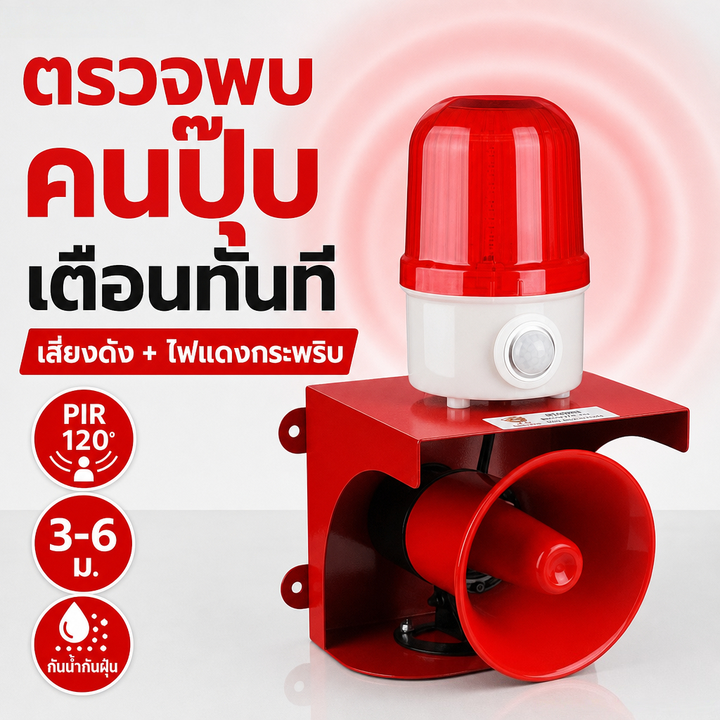 เครื่องเตือนภัยด้วยเสียงและแสงแบบตรวจจับร่างกาย/เครื่องเตือนภัยกันขโมยอินฟราเรด/เครื่องเตือนเมื่อมีคนมา /เครื่องเตือนเสี