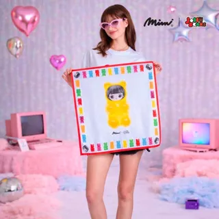 Mimi x Jolly Bears Scarf ผ้าพันคอทรงสี่เหลี่ยม