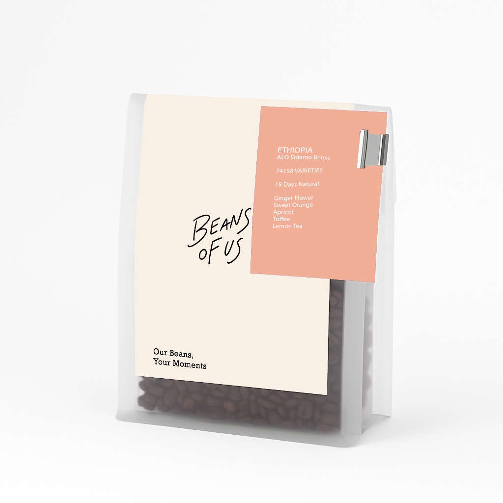 เมล็ดกาแฟคั่ว Beans of us เอธิโอเปีย ALO SIDAMA BENSA BOMBE 74158 (18 Days Natural) เมล็ดกาแฟนอก กาแฟดริป 100g