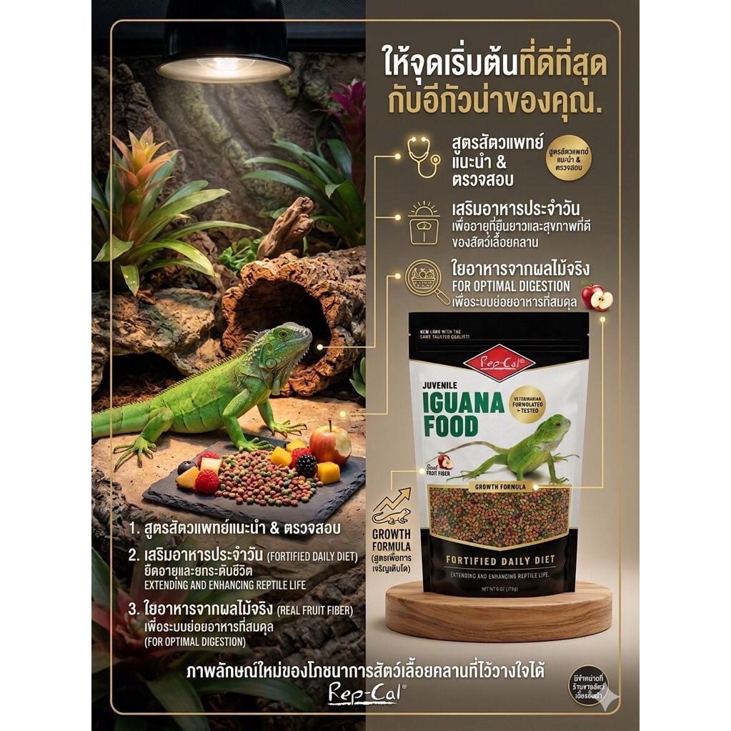 อาหารอีกัวน่าเด็กRep-Cal170กรัม