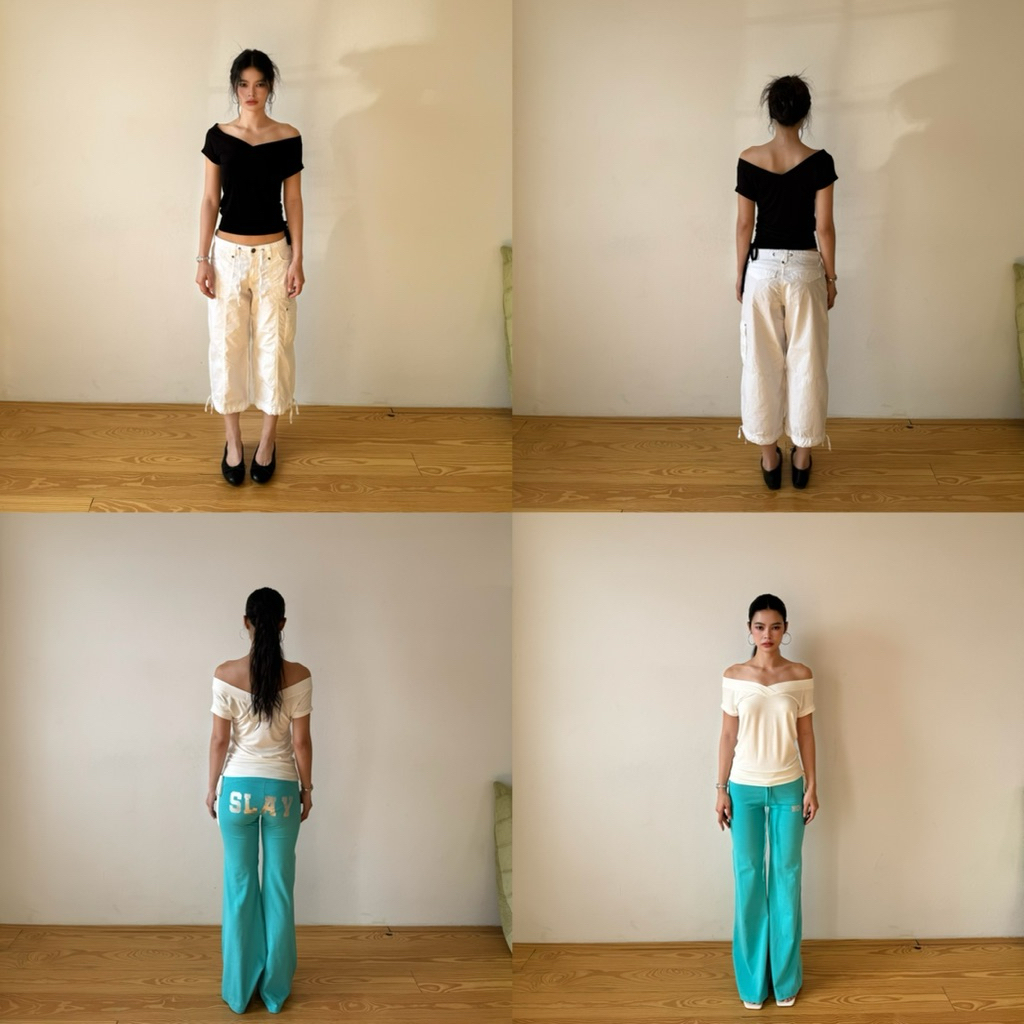 (Noc.noworcry)Luna Top เสื้อคอวีปาดไหล่ผ้ายืด