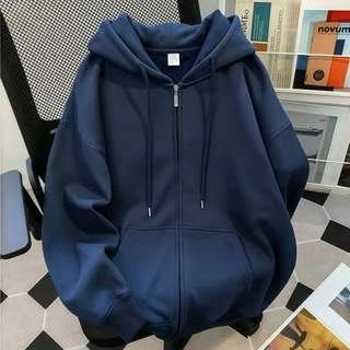 เสื้อแขนยาวแจ็คเก็ตกันหนาว มีฮู้ดและซิปเต็ม ลายสปอร์ต Unisex ใส่ได้หลายลุค