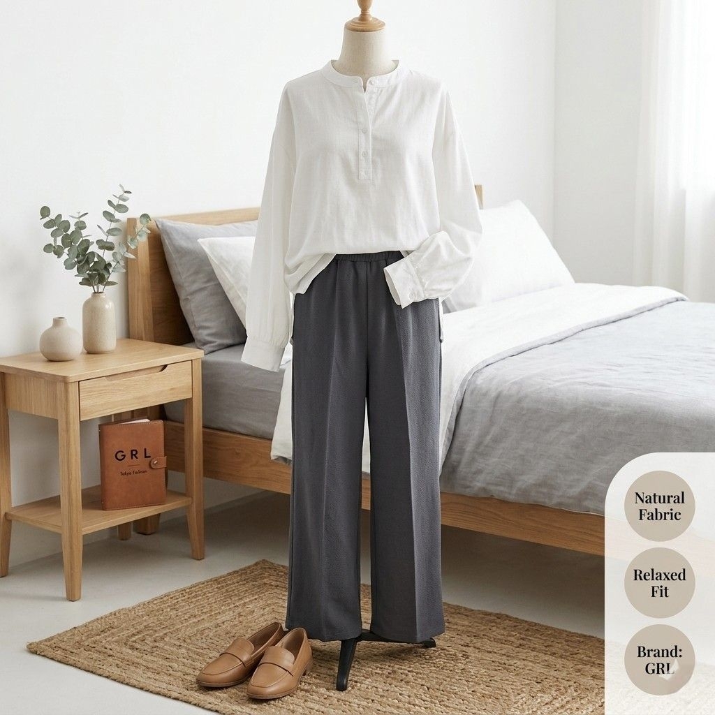 เสื้อสีขาวแบรนด์GRLมือสอง