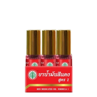(ยกแพ็ค 6 ขวด) น้ำมันสีเหลืองและสีเขียว ตรารูปต้นโพธิ์ ขนาด 5 ซีซี