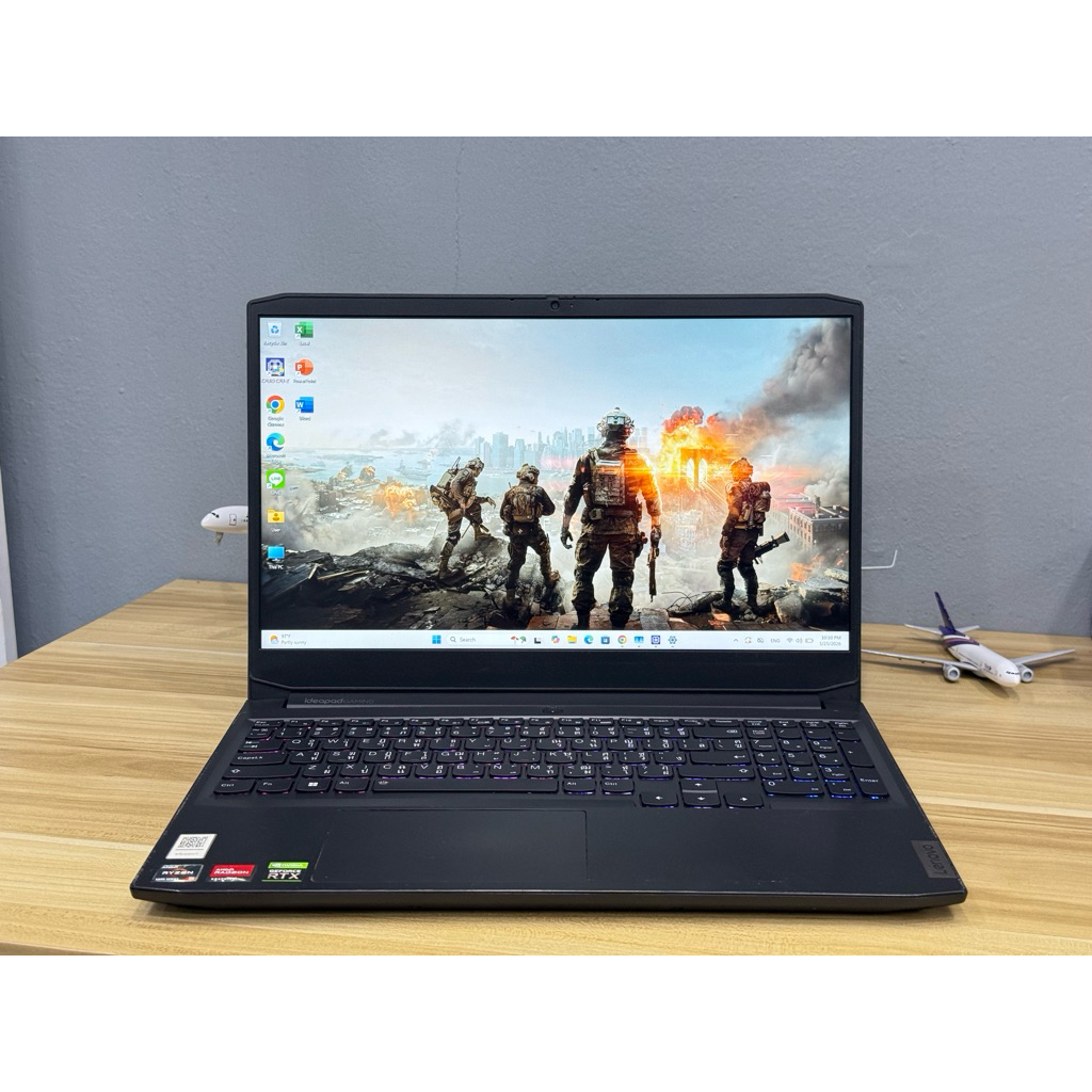 โน๊ตบุ๊กมือสอง Lenovo ideapad Gaming Ryzen5 5600H RTX3050Ti Ram16 SSD512