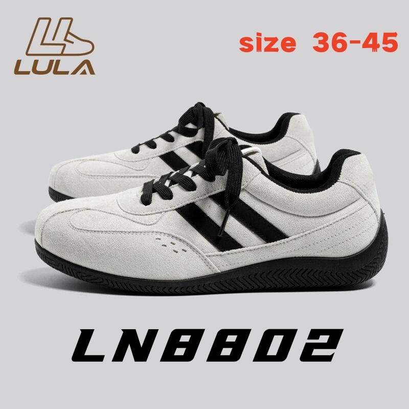 [LN8802]รองเท้าผ้าใบแฟชั่นหนังกลับ รองเท้าลำลอง unisex ระบายอากาศได้ดี น้ำหนักเบา กันลื่น กันน้ำ ขนาด 36-45
