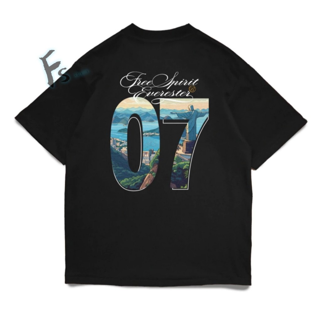 ดีไซน์ ZAMBA 07  ลายกราฟิกทิวทัศน์คริสต์ Redeemer ผ้านุ่มใส่สบาย ระบายอากาศดี เหมาะสำหรับฤดูร้อน COD
