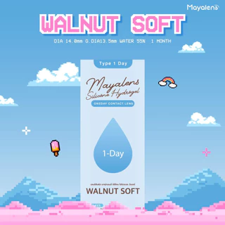 [ของแท้] คอนแทคเลนส์รายวัน Mayalens 1D Walnut Soft Brown วอลนัทซอฟท์ สีน้ำตาลโทนอุ่น แบบสาวซอฟต์เ