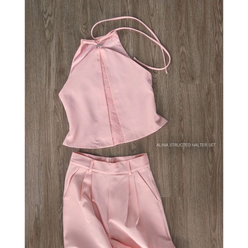 Swana.ss - Alina structed halter set [เอ-ลี-น่า] XS-XL  เสื้อ+กางเกงขายาว