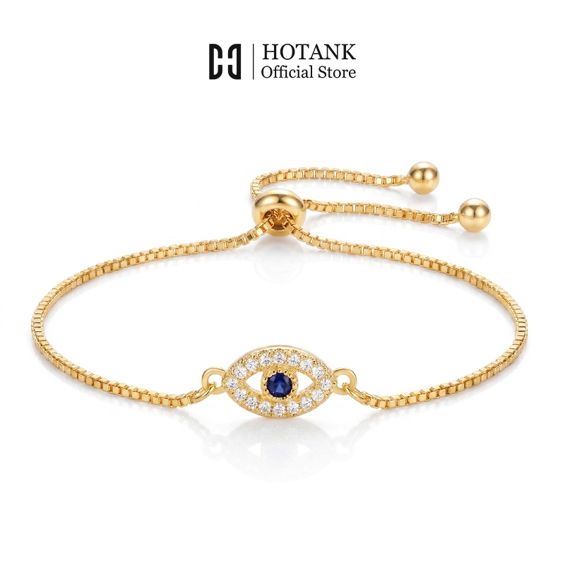 HOTANK เครื่องประดับ สร้อยข้อมือ ชุบทอง จี้ตาชั่วร้าย เหมาะกับของขวัญ สไตล์วินเทจ แฟชั่นเรโทร สําหรับผู้ชาย และผู้หญิง