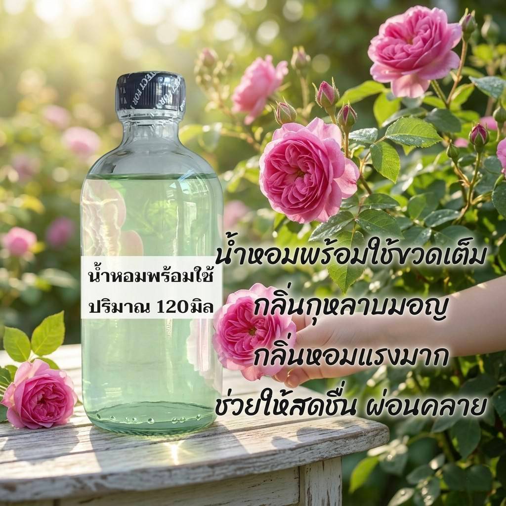 น้ำหอมพร้อมใช้ กุหลาบมอญ🌹 หอมหวานสดชื่นกลิ่นที่ตามหา ขวดเติม 120มิล