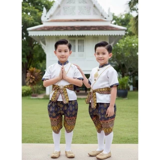 ชุดไทยเด็ก ชุดไทยเด็กชาย พร้อมผ้าคาดเอว หล่อมากกครับ🪴