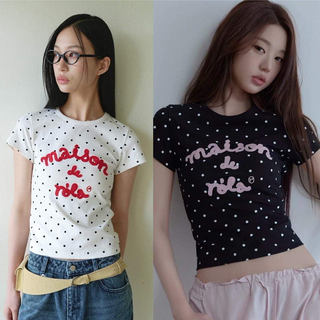 MS crop🤍ทรงBaby Tee  เสื้อยืดคอกลมแขนสั้นทรงครอป แบรนด์ดังเกาหลี ผ้ายืดหยุ่น ทรงสวย ใส่สบาย