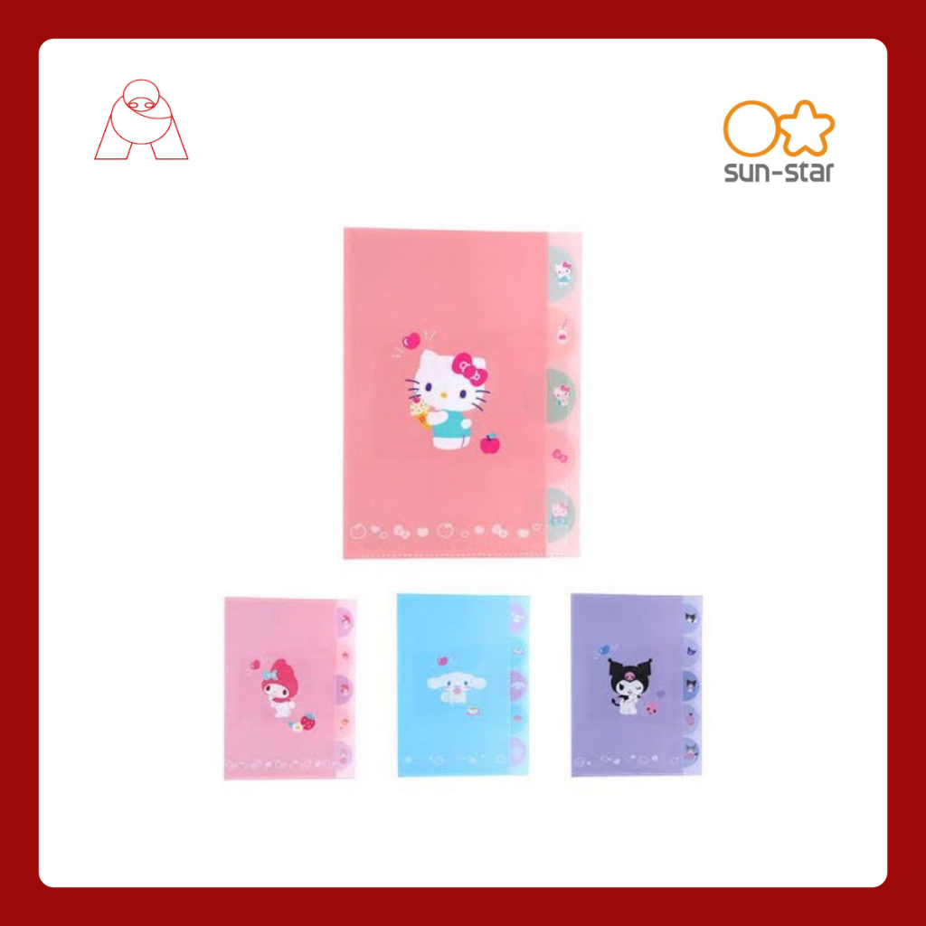 Sunstar Die-cut Clear File 5P(แฟ้มใส่เอกสาร5ช่อง)