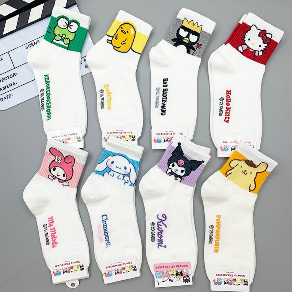 !!!พร้อมส่ง!!! ถุงเท้าผ้าฝ้าย ลายการ์ตูน sario สำหรับผู้หญิงและผู้ชาย ใส่สบาย นุ่ม ถุงเท้าเกรดดี ลายลิขสิทธิ์
